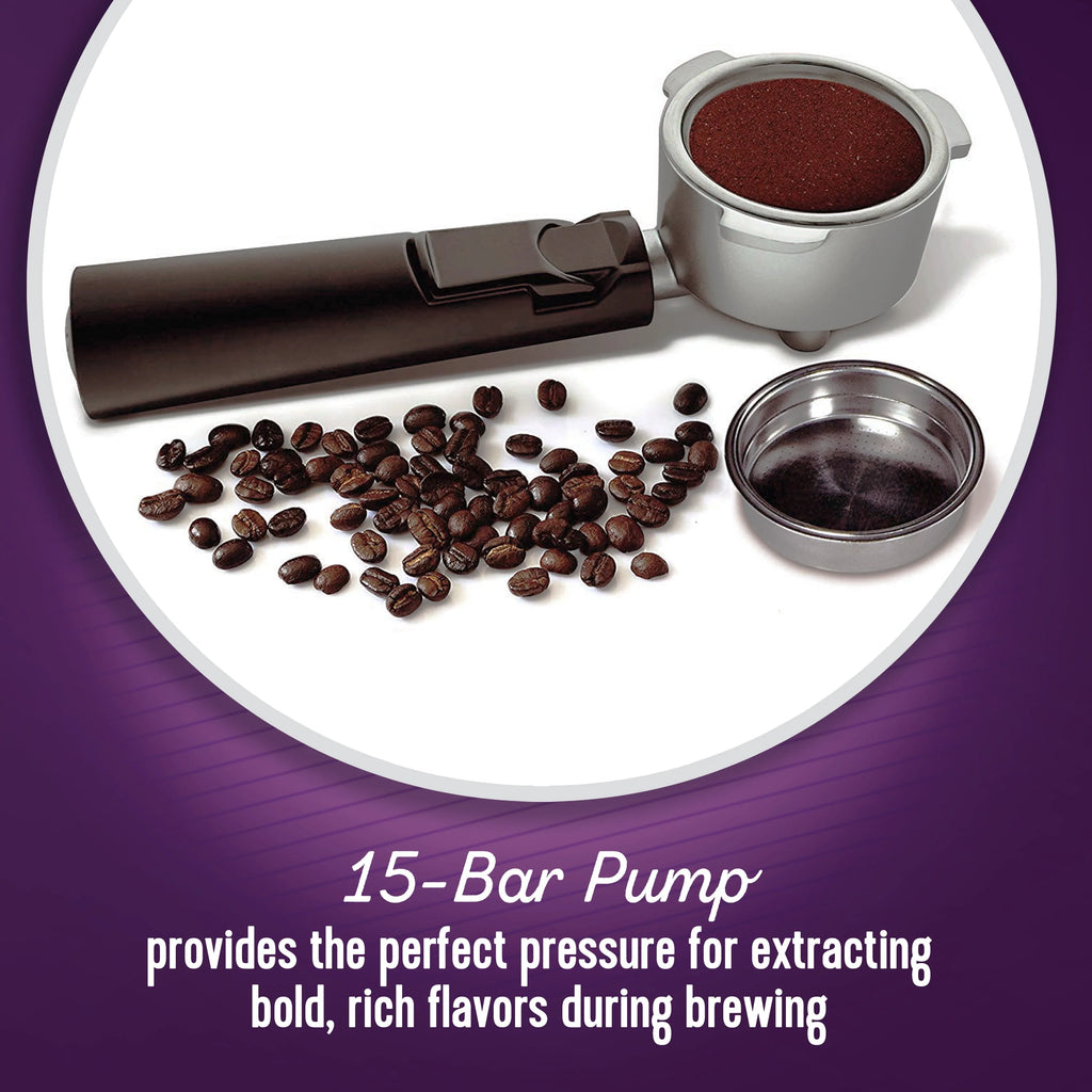 Black & Silver Espresso Maker J83123