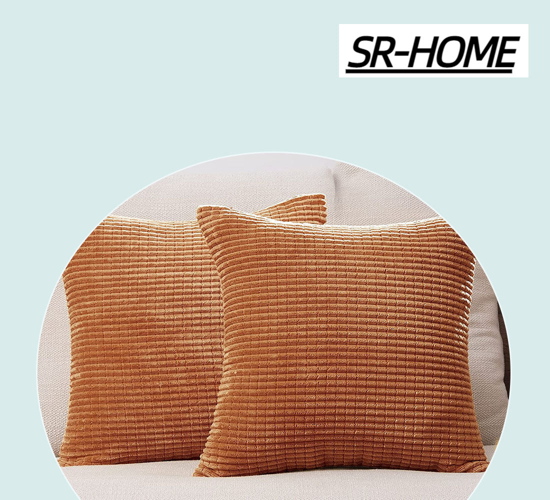 Corduroy Square Decorative Cushion Cover Pack of 2 Z89362
