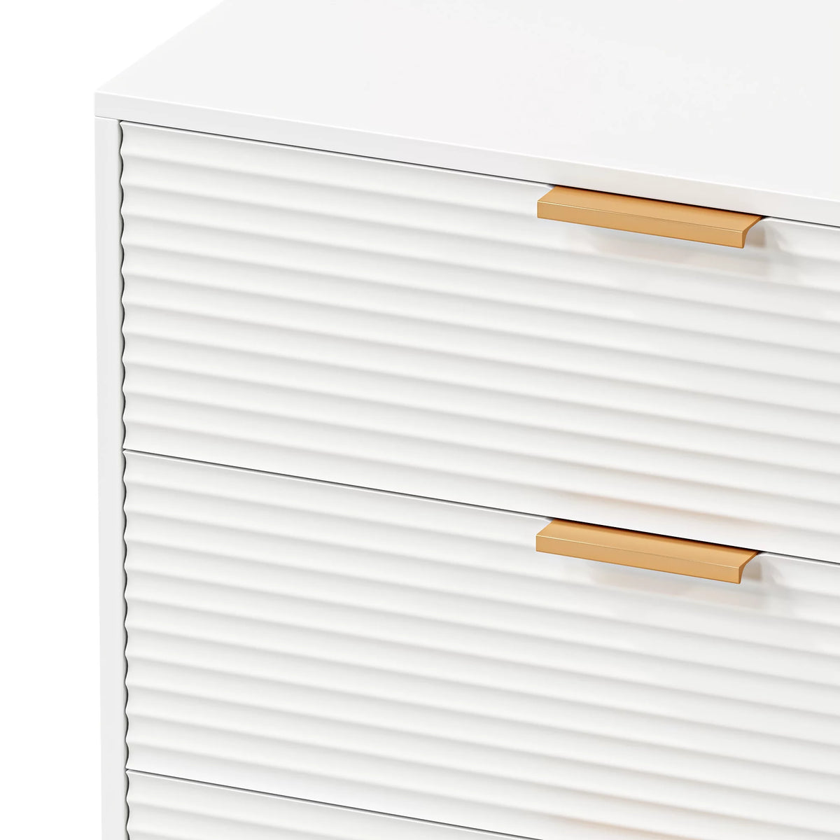 6 Drawer Creamy Wave Panel Wood Dresser Z325248