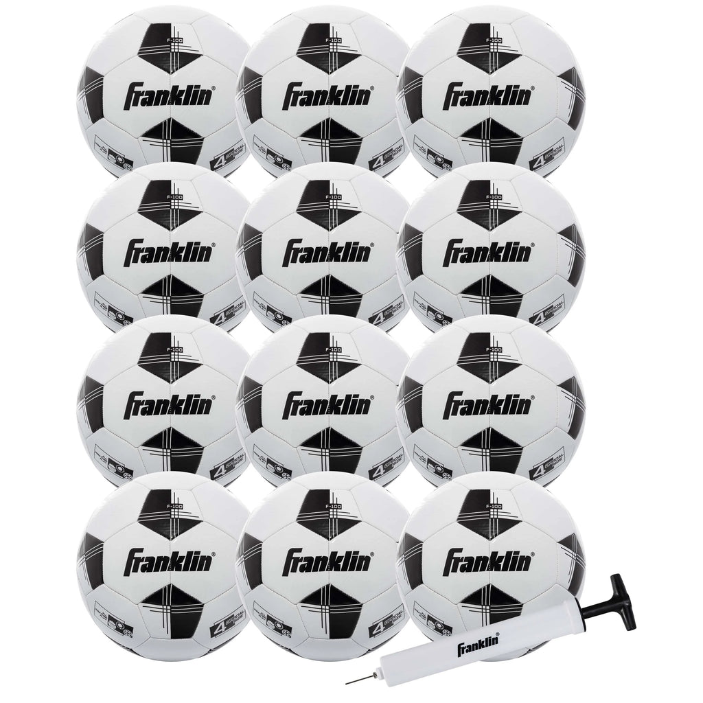 Youth Soccer Balls Size 4 12 Pack White/Black F515