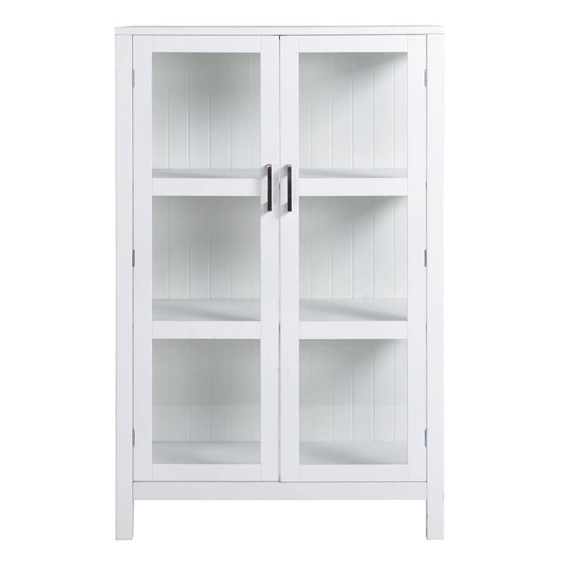 White Contemporary Wood Display Cabinet V340751