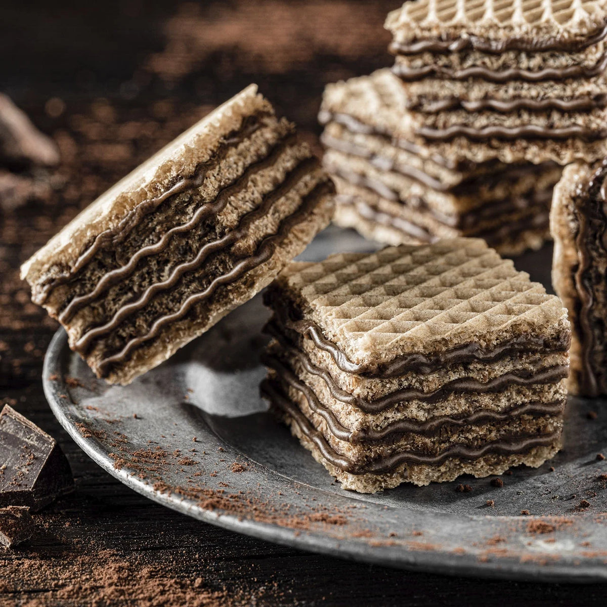 Dark Chocolate Cream-Filled Bite-Size Wafer Cookies, 8.82 oz, Pack of 6 J1296
