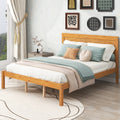 Queen Oak Platform Bed Frame with Headboard R461102