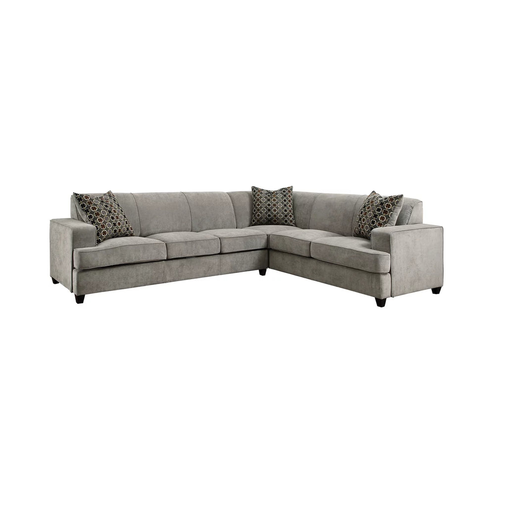 Gray Fabric Upholstered Queen Sleeper Sectional Wooden Sofa W281540