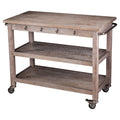 Whitewashed Burnt Oak Kitchen Cart R2188
