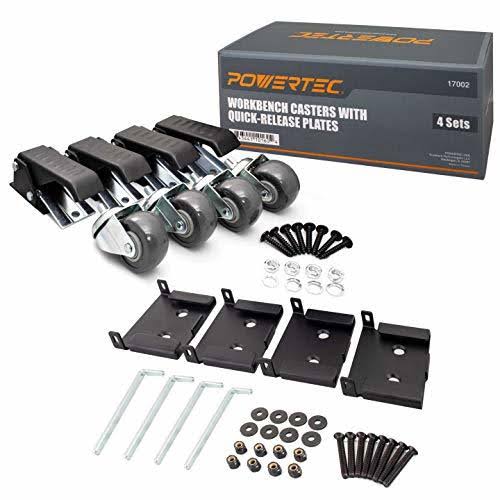 Workbench Casters with Quick-Release Plates, 4 Sets G772575