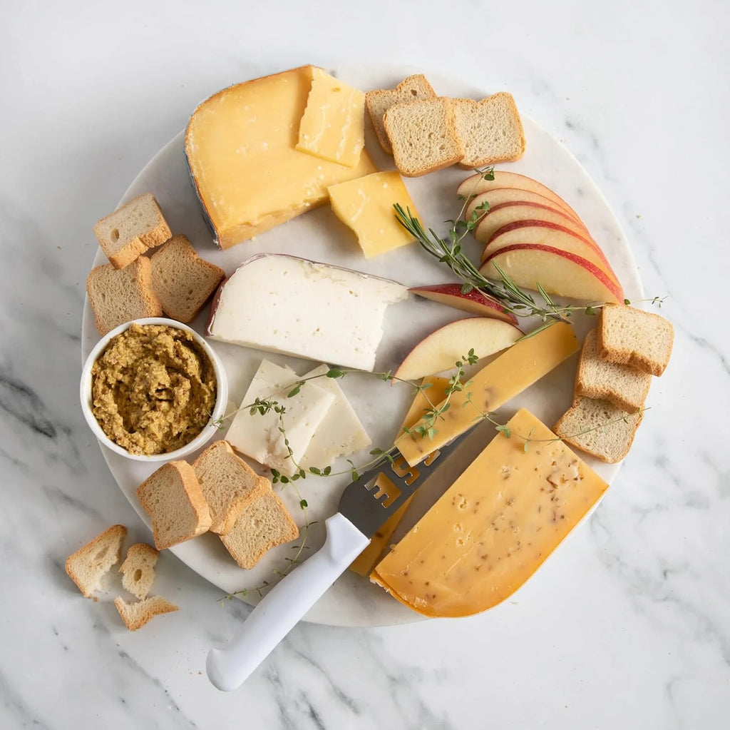 Gourmet Gift Basket with Gouda, Leyden Cheeses, Mustard, Crackers, Tea, Chocolate, and Waffles M5150