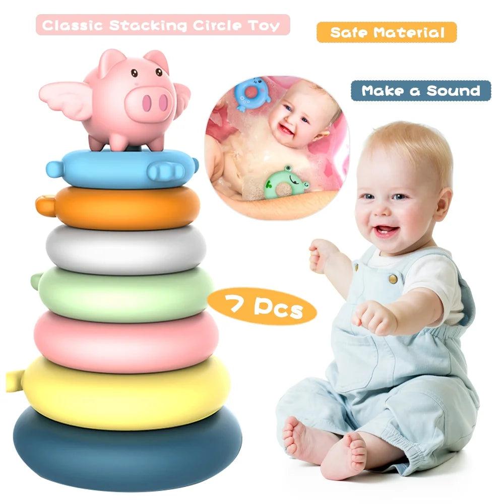 7 Pcs Stacking Rings Toys X8514