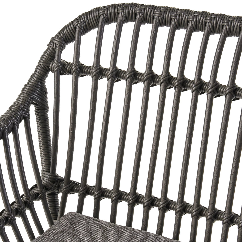 Woven Faux Rattan Chairs with Cushions Set of 2 H901
