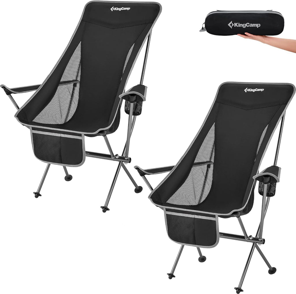 Lightweight Portable Folding Camping Chair with Armrest, High Back, Carry Bag K6204