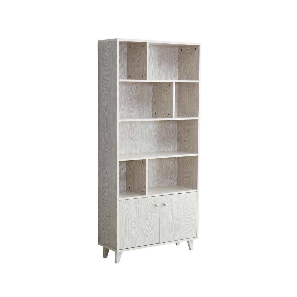 White 4-Layer Freestanding Corner Bookcase O483550