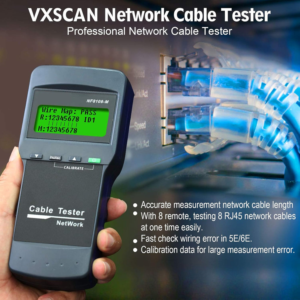 Network Cable Tester with 8 Remote Units D669