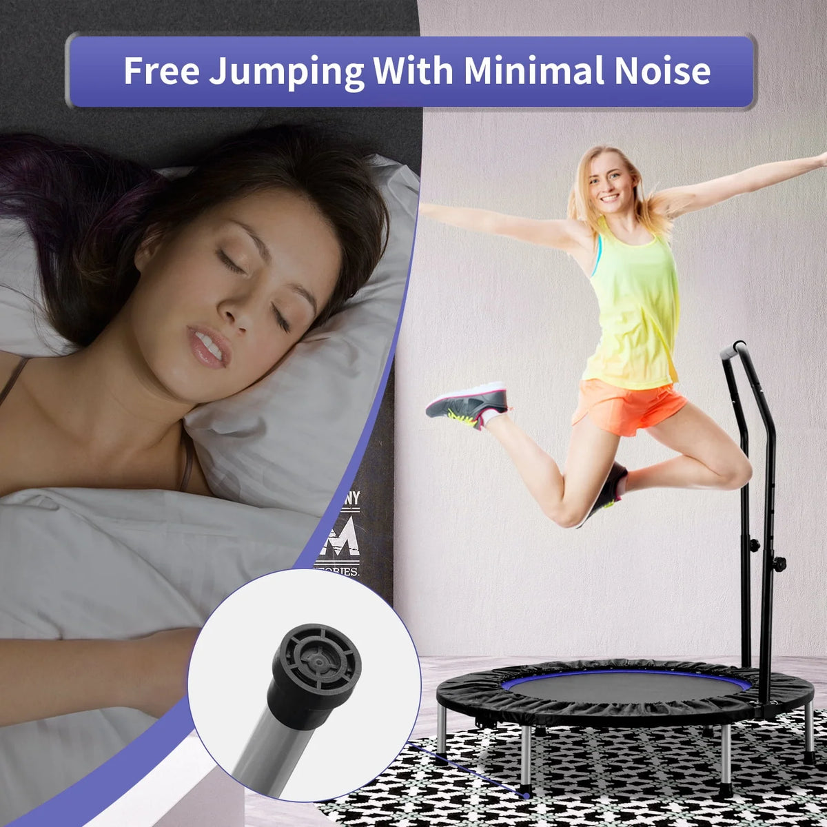 40 Mini Trampoline Rebounder with Adjustable Foam Handle H604231