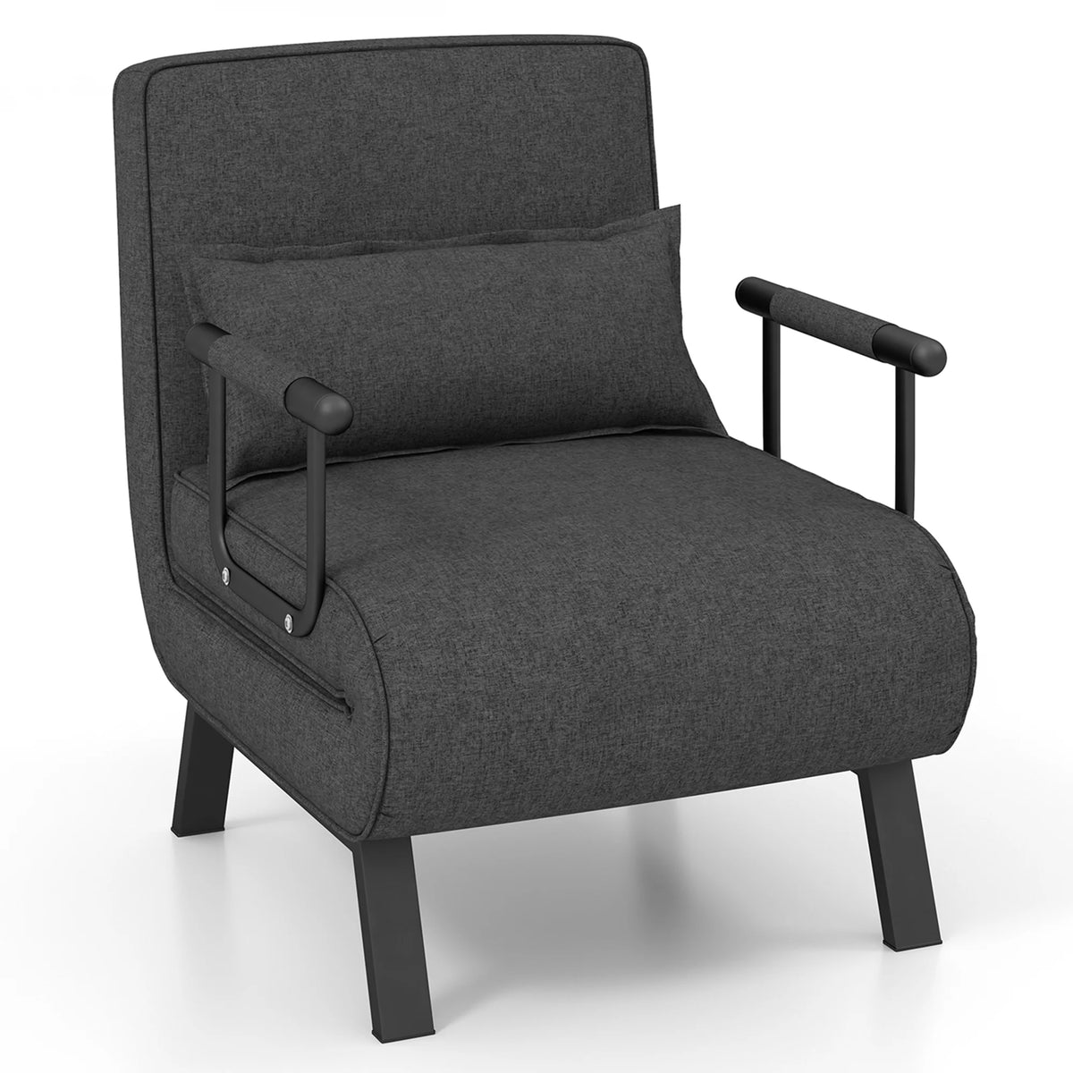 Gray Convertible Sleeper Bed Armchair U65293