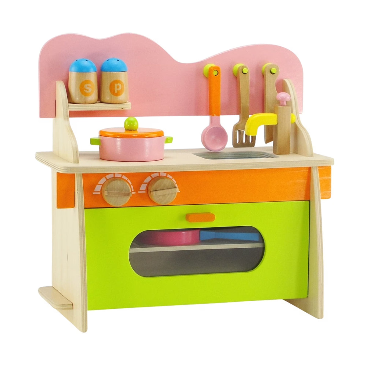 14.5 inch Doll Kitchen Set with Baking Oven, Stove, Sink and Cookware Accessories C683