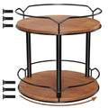 2 Tier 12.4" Wooden Rotating Lazy Susan Organizer M385065