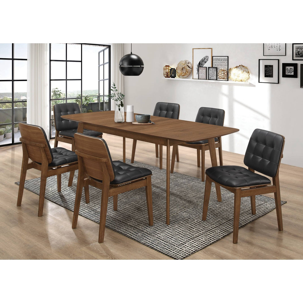 Natural Walnut Dining Table with Butterfly Extension Leaf S537