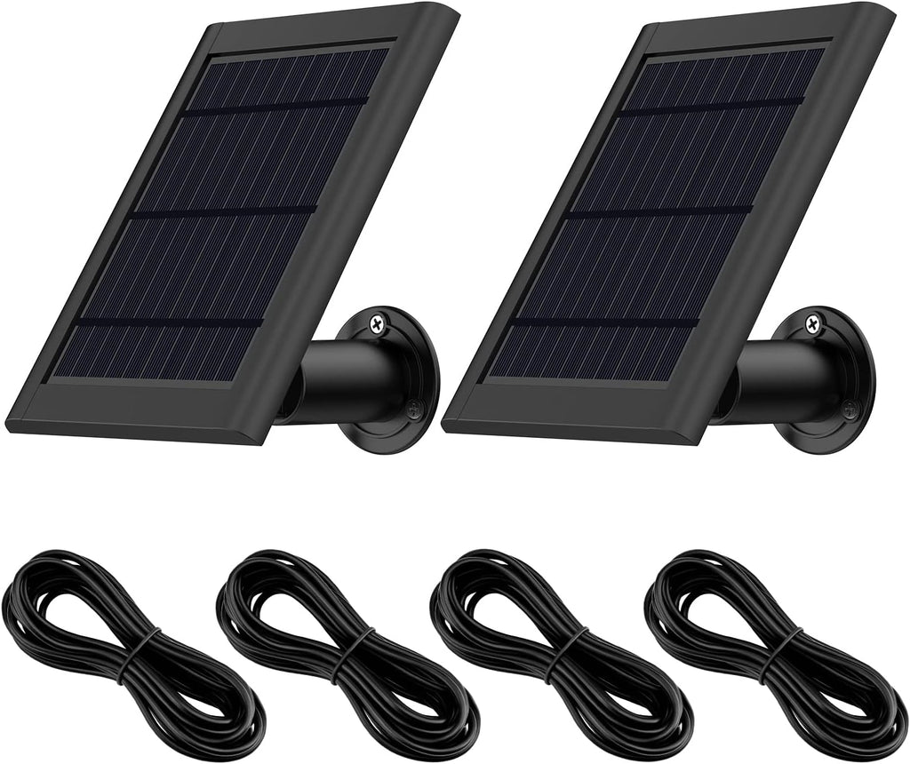 White Solar Panel with Wall Mount and Power Cable, 2 Pack P33330