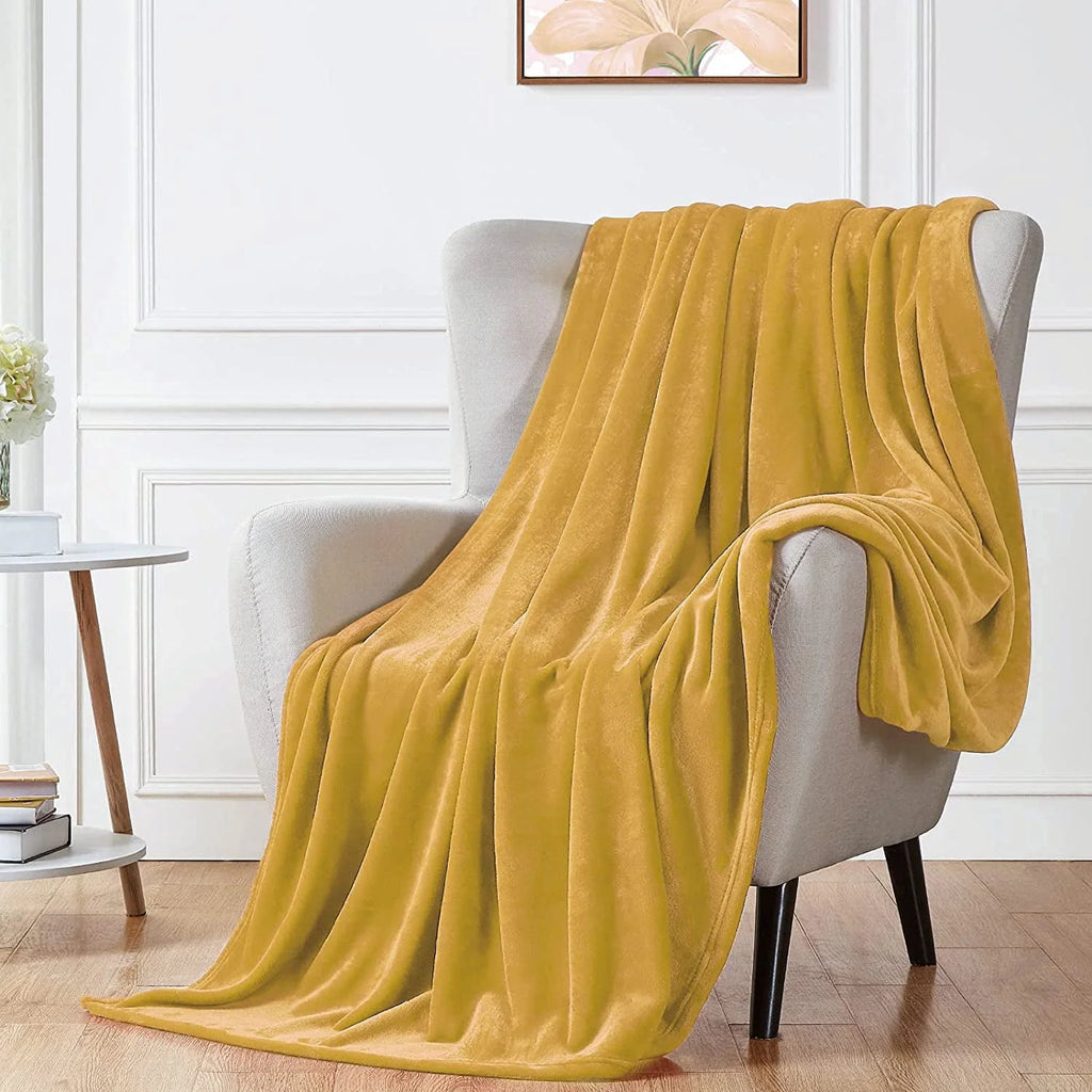 Ultra Soft Microplush Fleece Throw Blanket, 50 x 60, Orange, Machine Washable R482