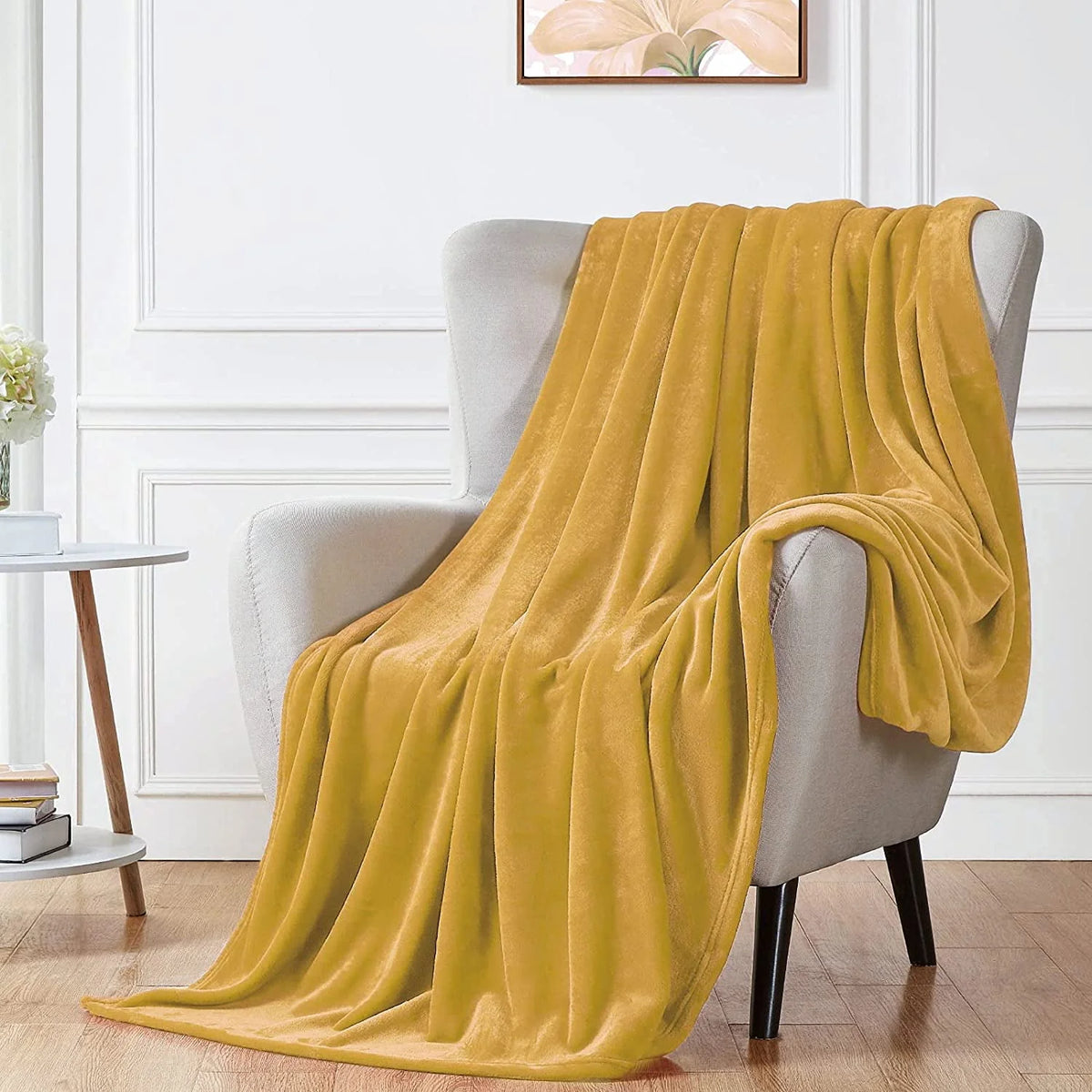 Ultra Soft Microplush Fleece Throw Blanket, 50 x 60, Orange, Machine Washable R482