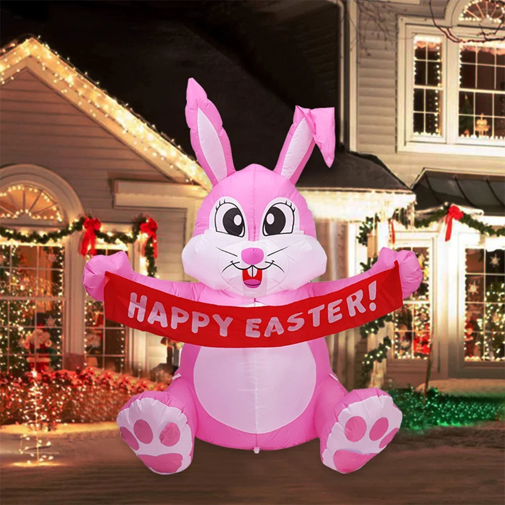 Inflatable LED Night Light Easter Bunny Decorations X6333