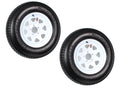 2-Pk Trailer Tire Rim ST205/75D15 15 in. Load C 5 Lug White Spoke Wheel X796
