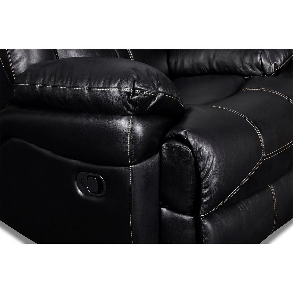 Black Upholstered Fabric Glider Recliner A37206