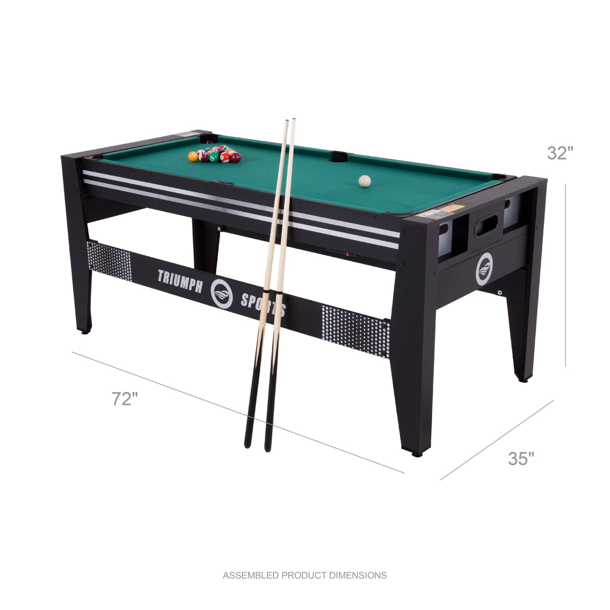 4 in 1 Multi Game Swivel Table with Air Powered Hockey, Table Tennis, Billiards, and Launch Football T7220