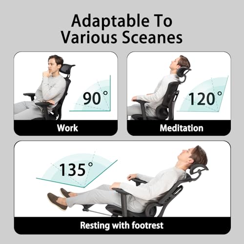 Ergonomic Mesh Office Chair with Footrest and Lumbar Support Q2414