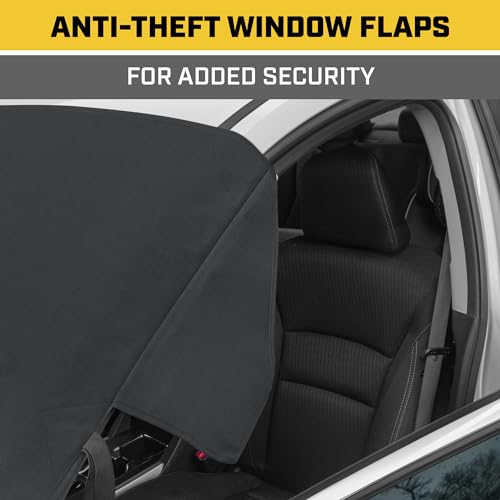 Windshield Snow Cover, Weatherproof with Anti-Theft Straps, 78"x45" inch, Black C873
