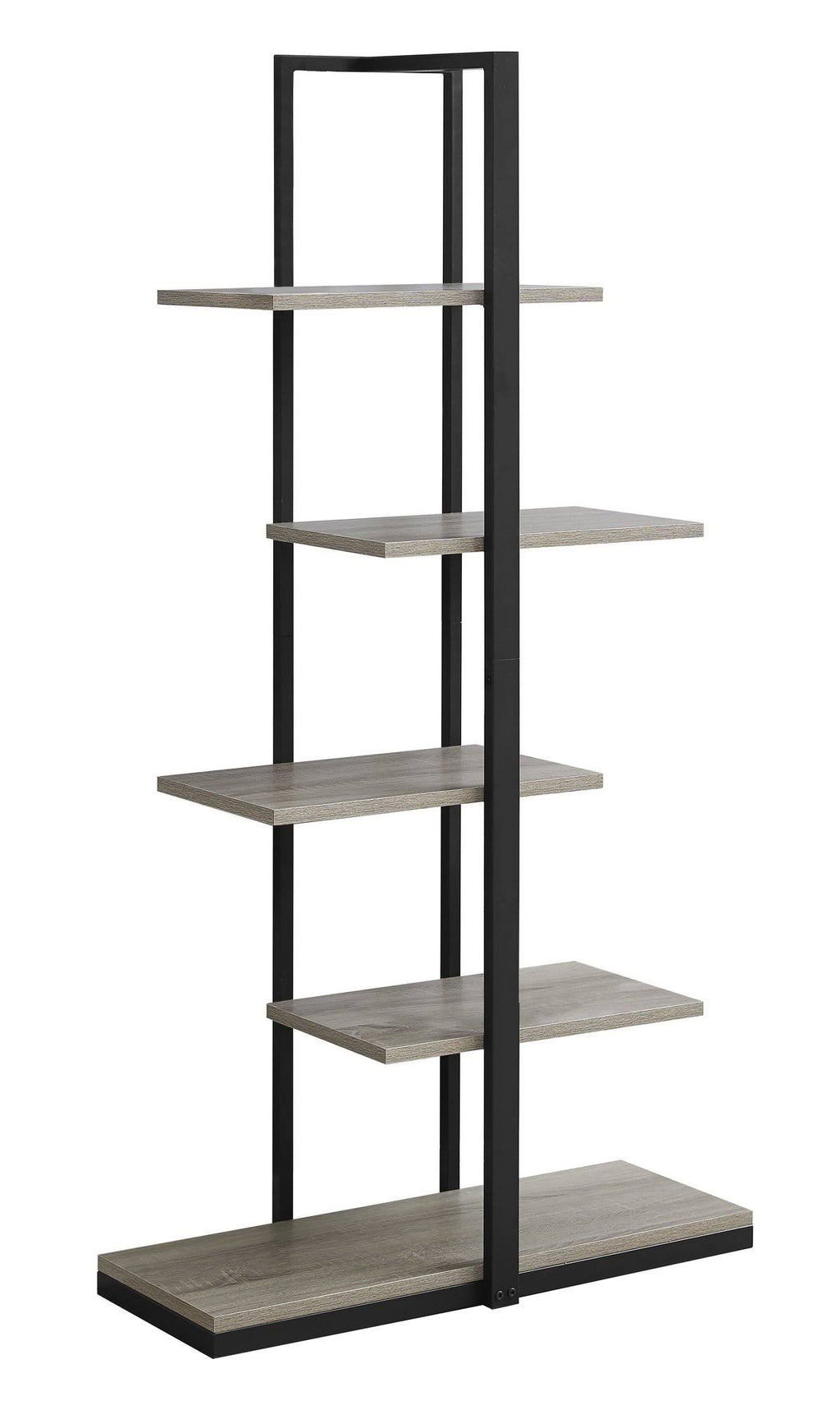 White Silver MDF Metal Bookshelf E595