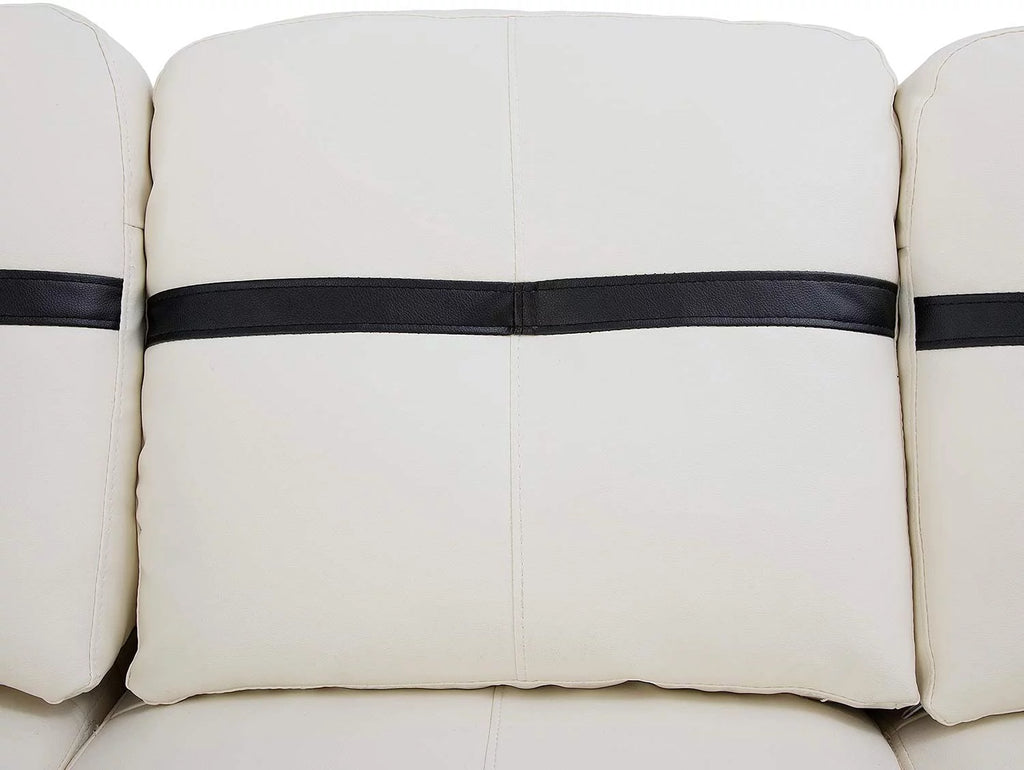 White Faux Leather L-Shaped Sectional Sofa Set J24777
