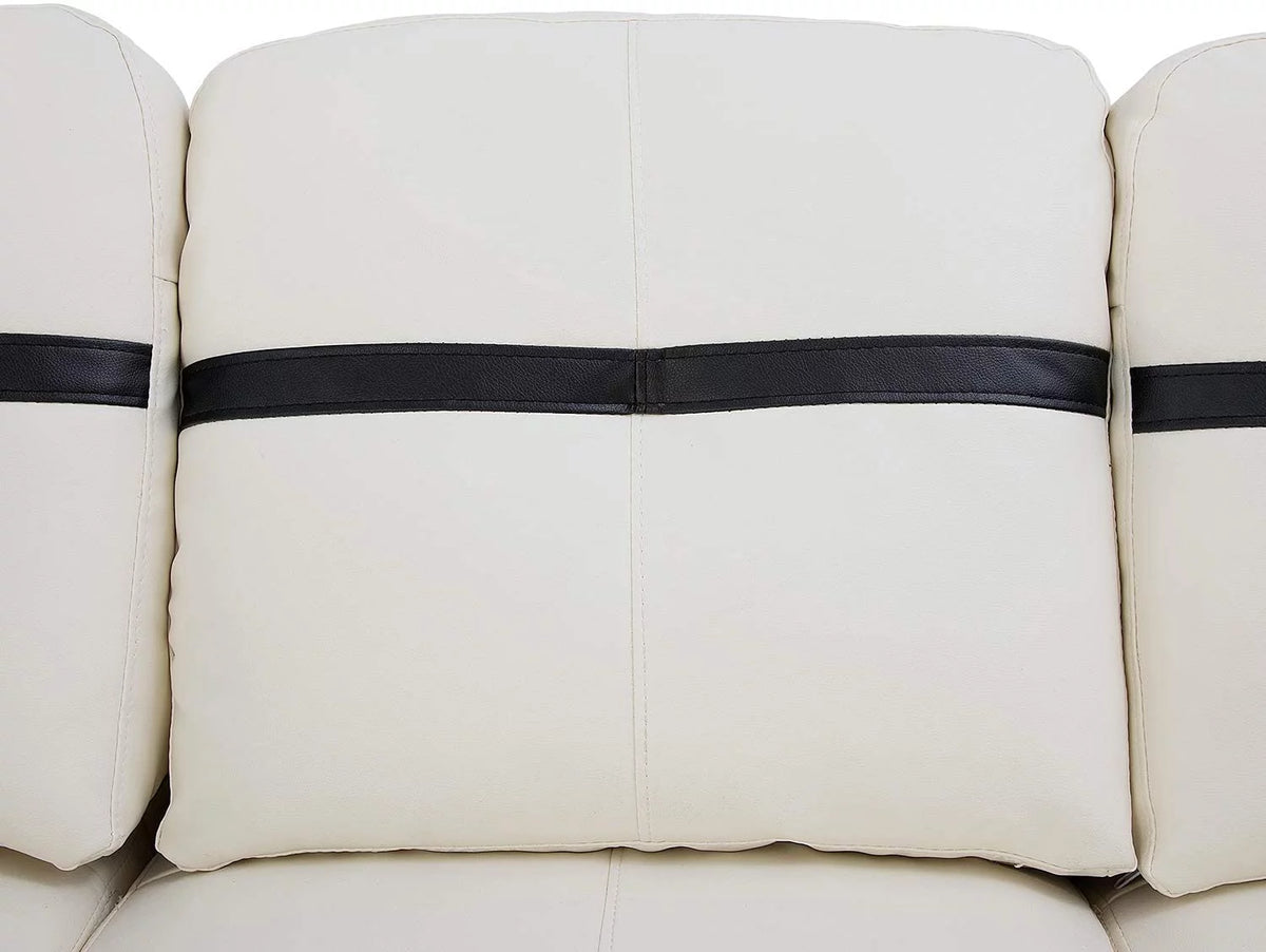 White Faux Leather L-Shaped Sectional Sofa Set J24777
