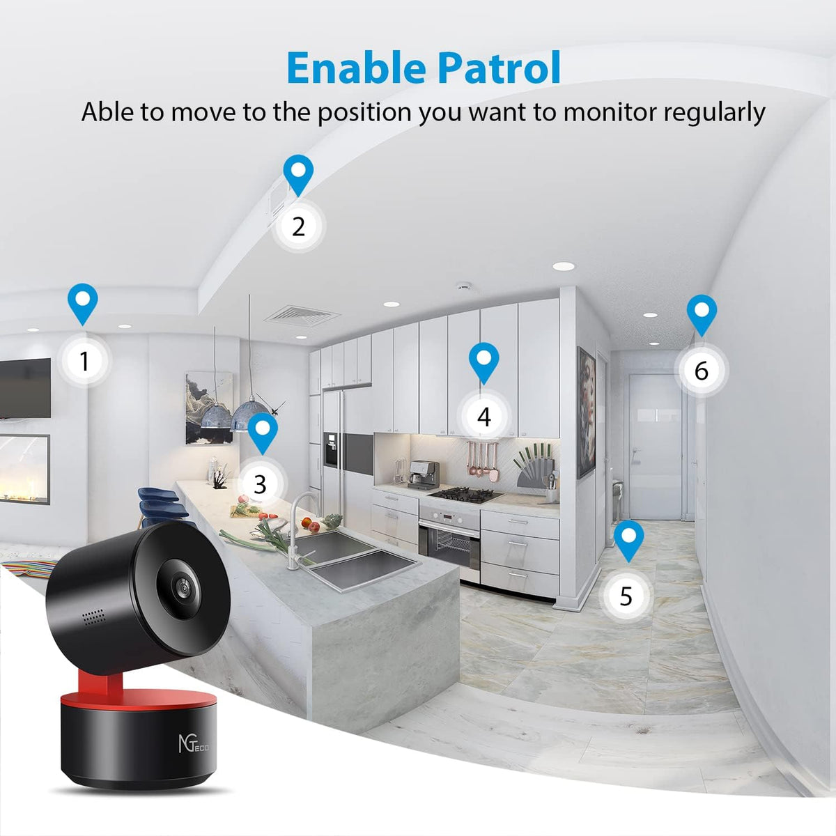 1080P WiFi Security Camera Indoor with Night Vision 2 Way Audio, Pack of 2 T536158