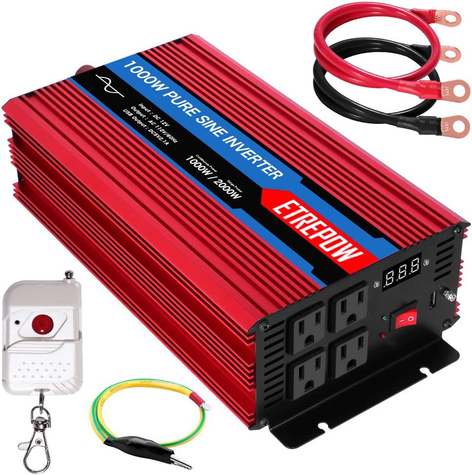 3000 Watt Pure Sine Wave Power Inverter 12V DC to 110V AC V691061