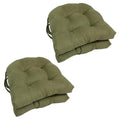 Sage Green Microsuede Tufted Chair Cushions Set of 4 H189830
