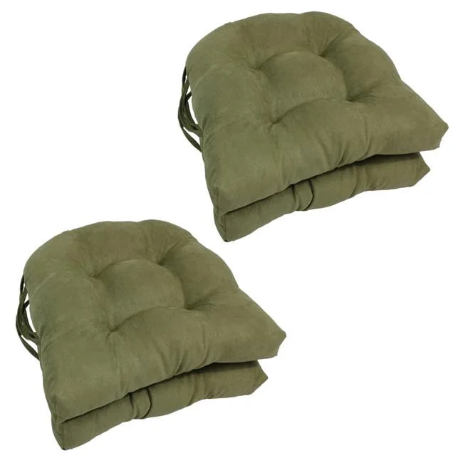 Sage Green Microsuede Tufted Chair Cushions Set of 4 H189830