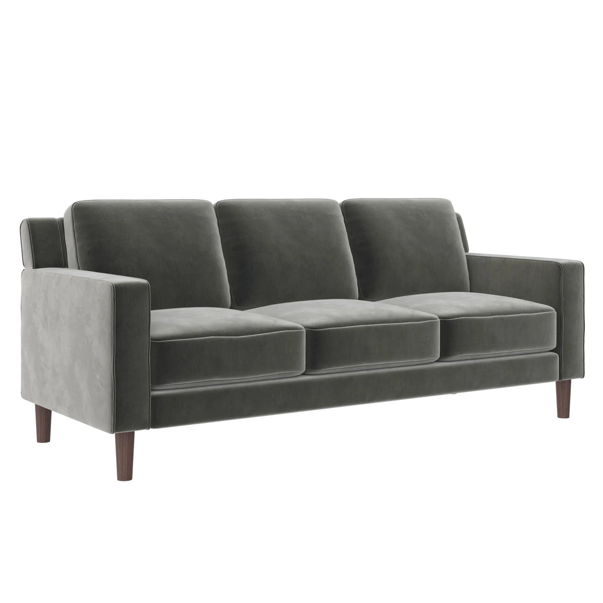 Gray Velvet 3 Seater Sofa V4169