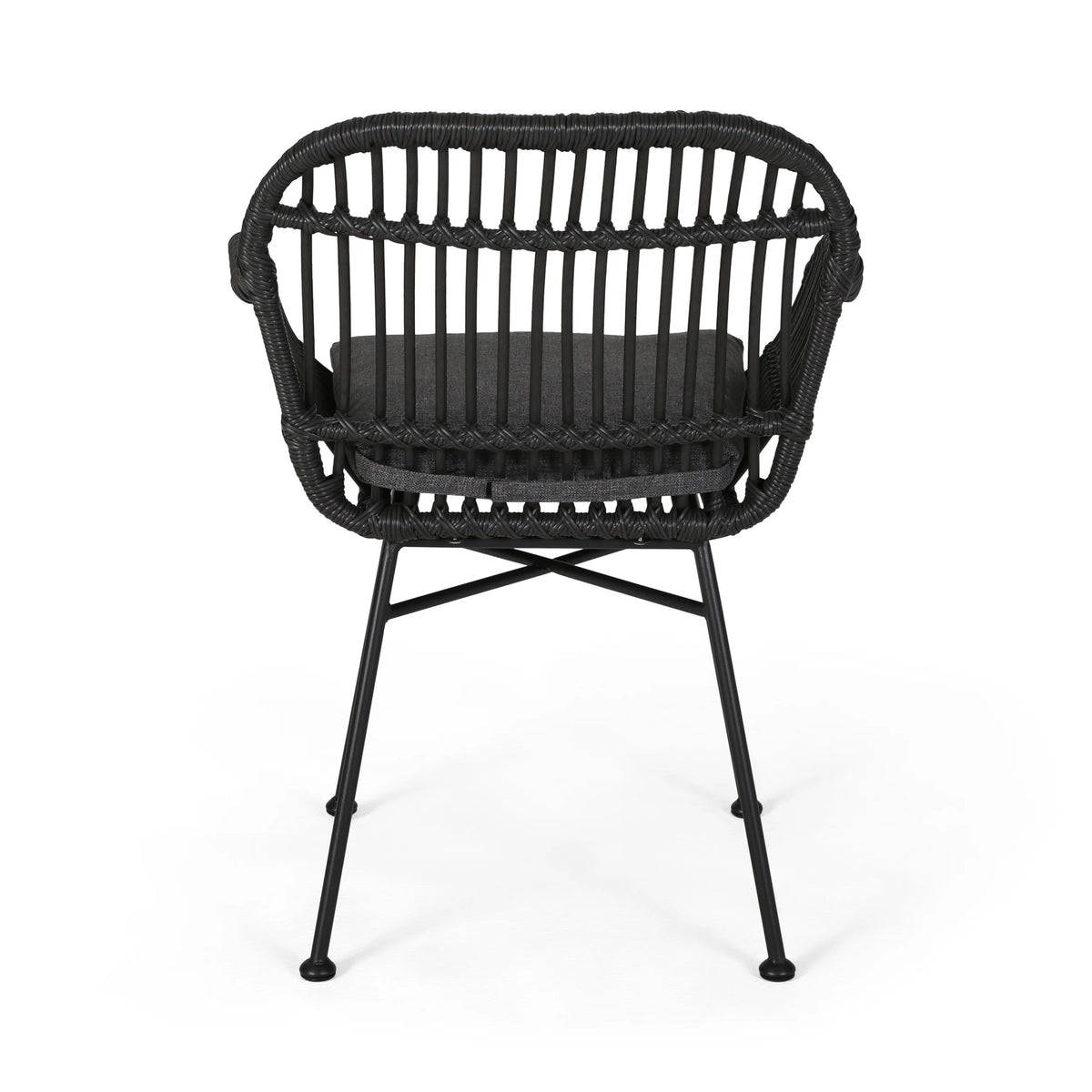 Woven Faux Rattan Chairs with Cushions Set of 2 H901