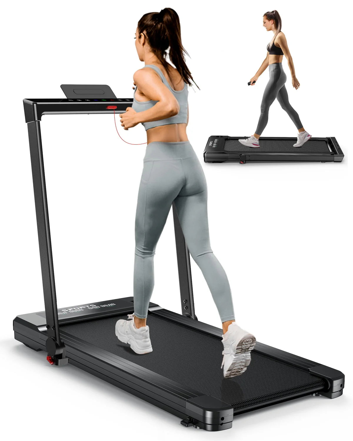 Folding Treadmill 265 lbs Capacity Black U507219