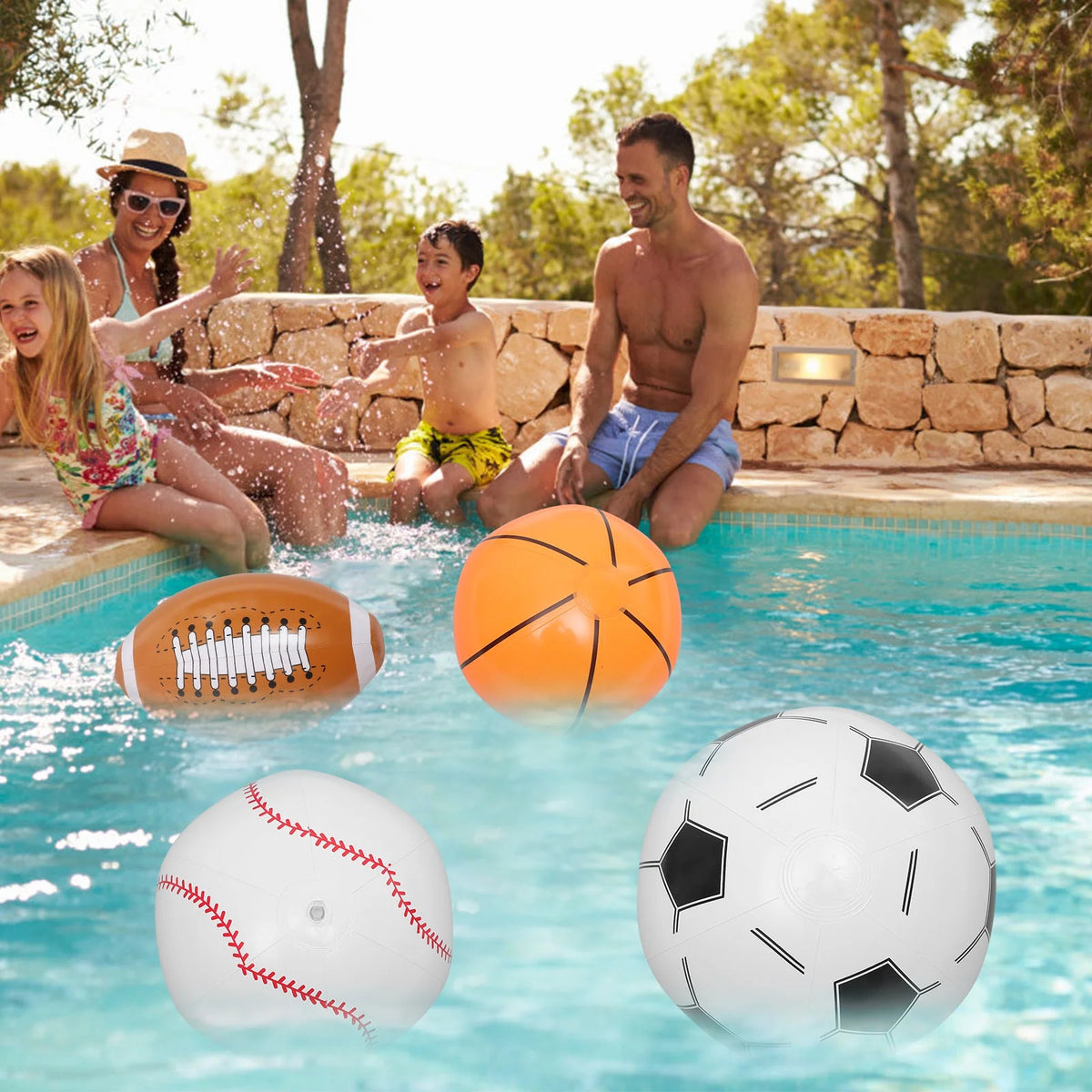 8 Pcs Inflatable Beach Ball Sports Balls for Kids X85606