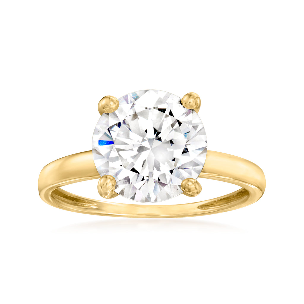 14kt Yellow Gold CZ Solitaire Ring S6914