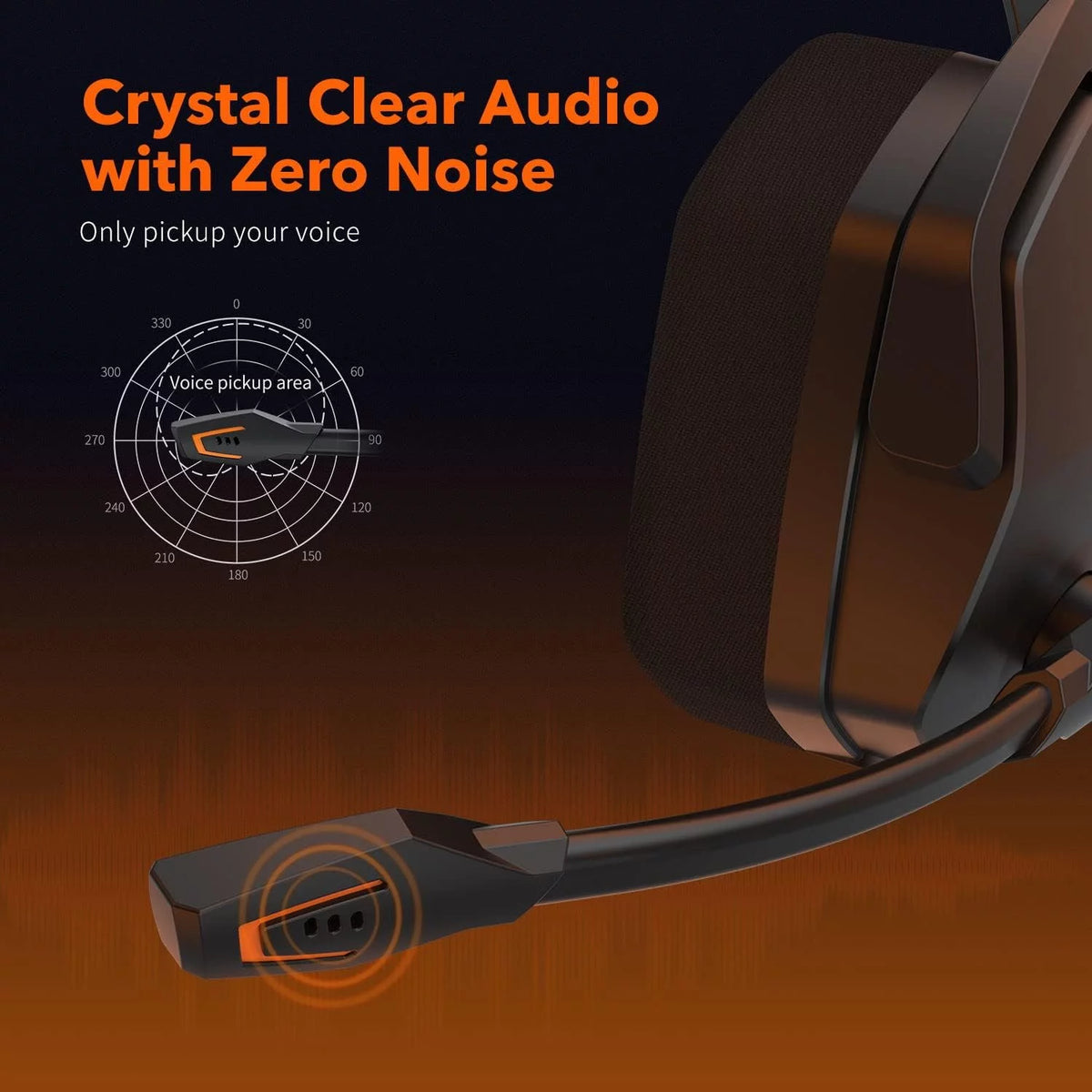 Orange Over-Ear Gaming Headset with Microphone X689