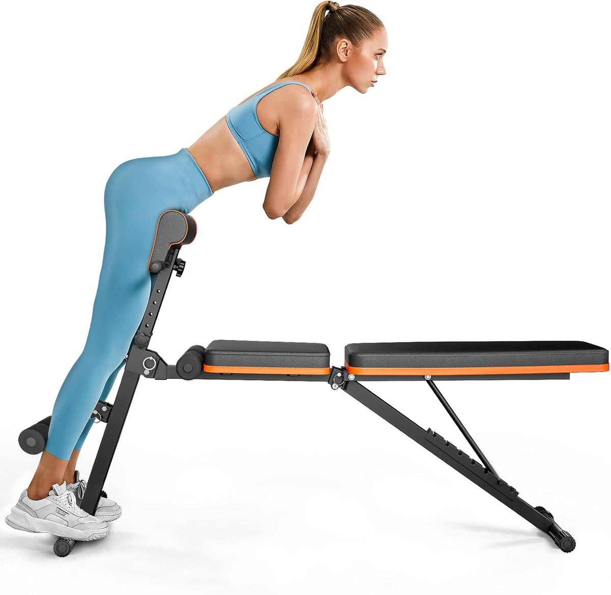 Adjustable Weight Bench with Two Exercise Bands J80179
