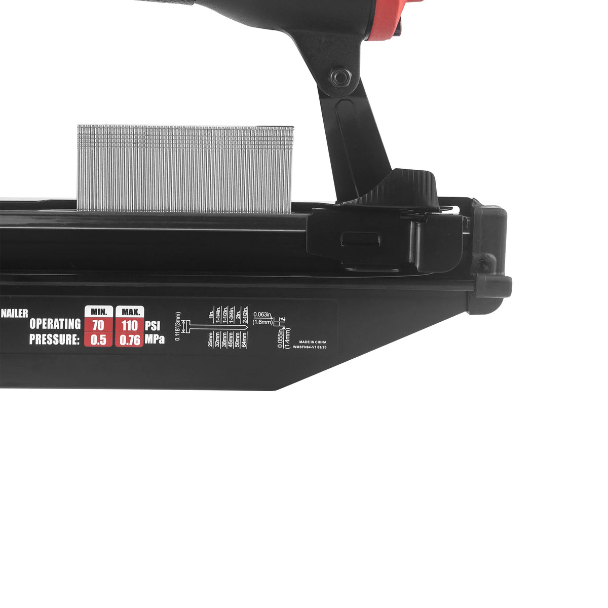 Pneumatic Straight Finish Nailer with 200 Count Nails L309