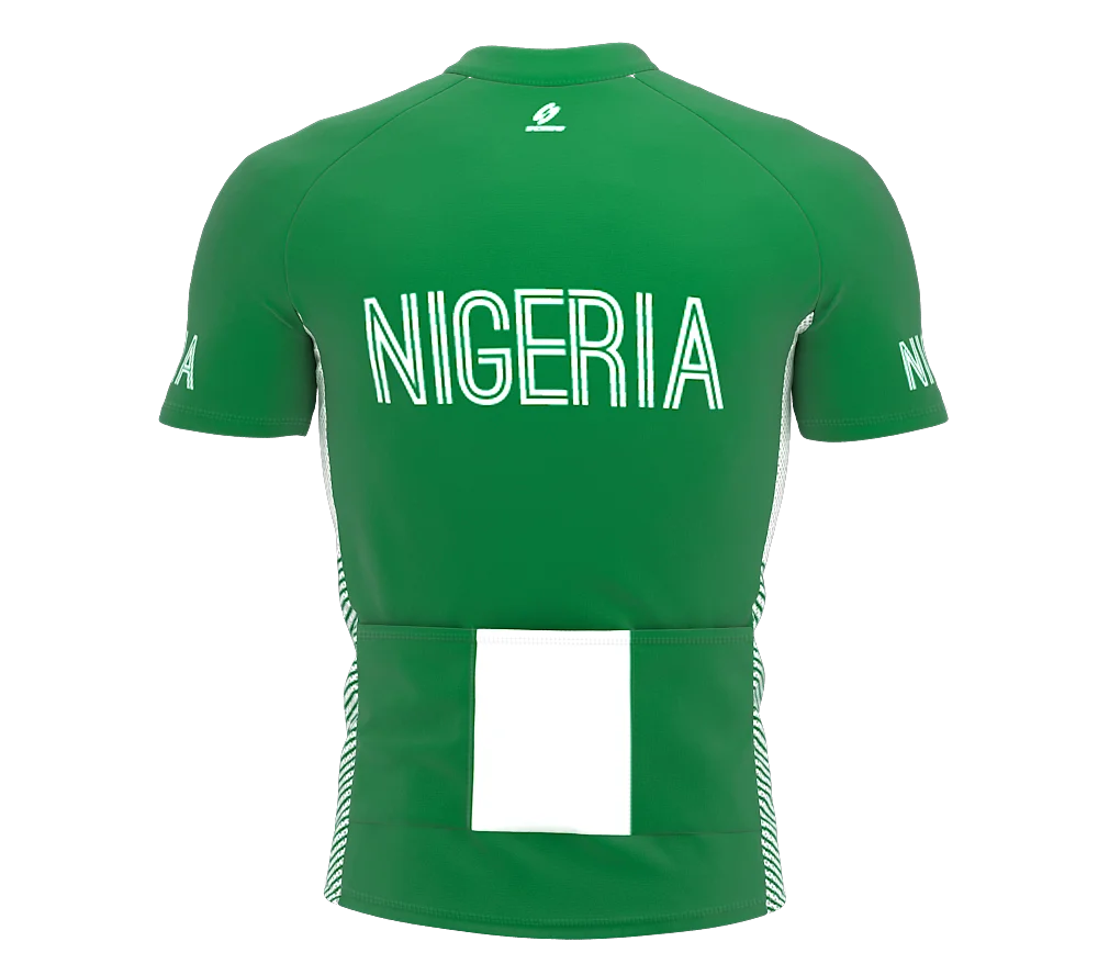 Nigeria Full Zipper Bike Short Sleeve Cycling Jersey for Men - Size XS D599