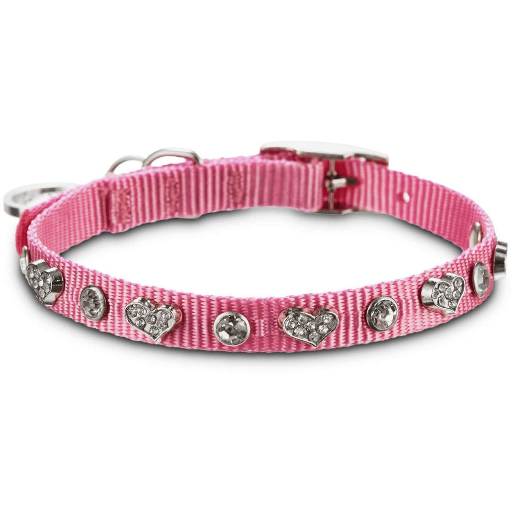 Pink Heart Bling Dog Collar N970163
