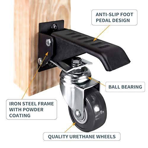Workbench Casters with Quick-Release Plates, 4 Sets G772575
