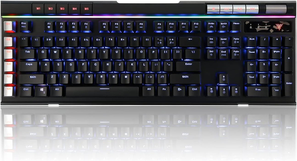 Mechanical Gaming Keyboard Blue Switches RGB Backlight with 2 USB Ports Pack of 2 Y673423