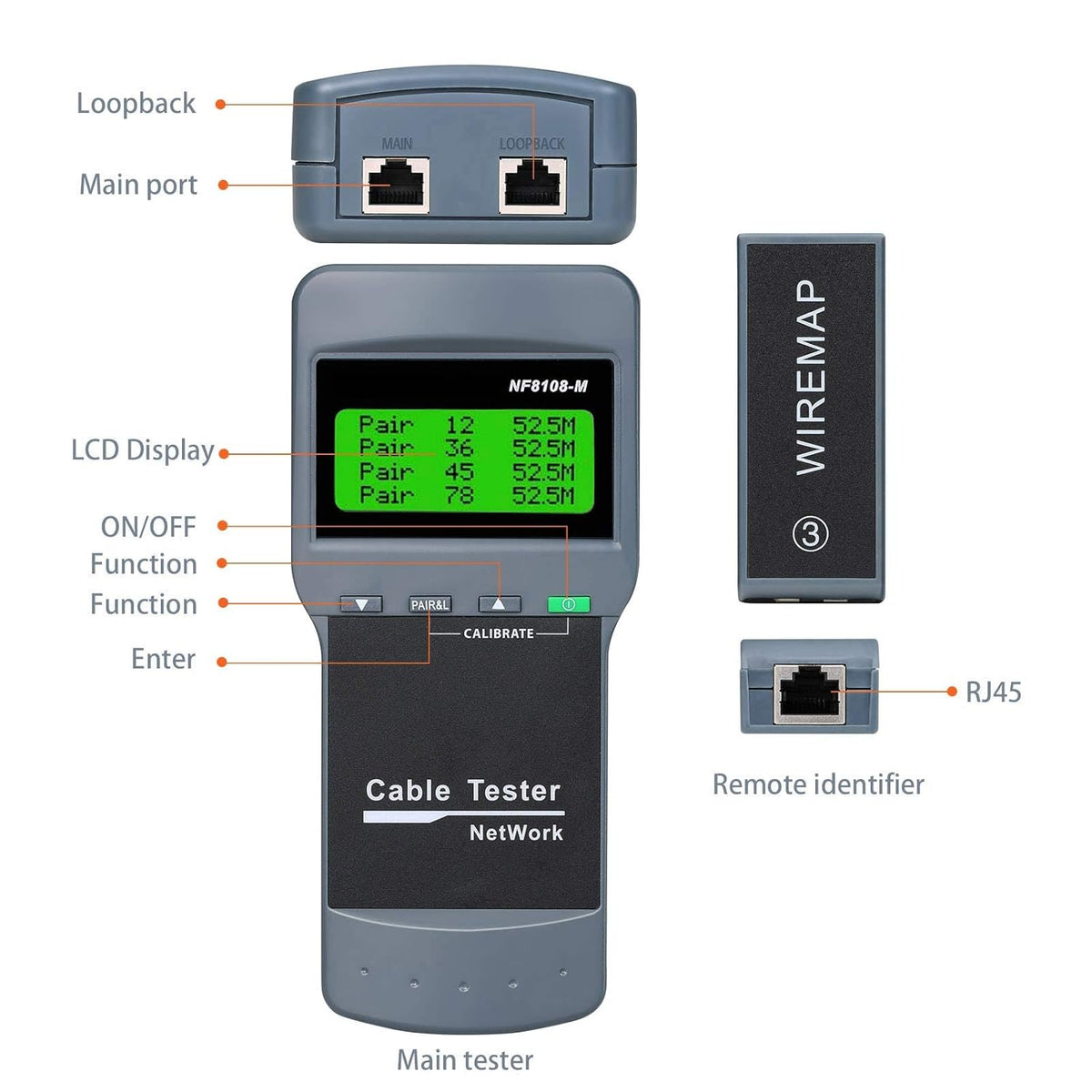 Network Cable Tester with 8 Remote Units D669